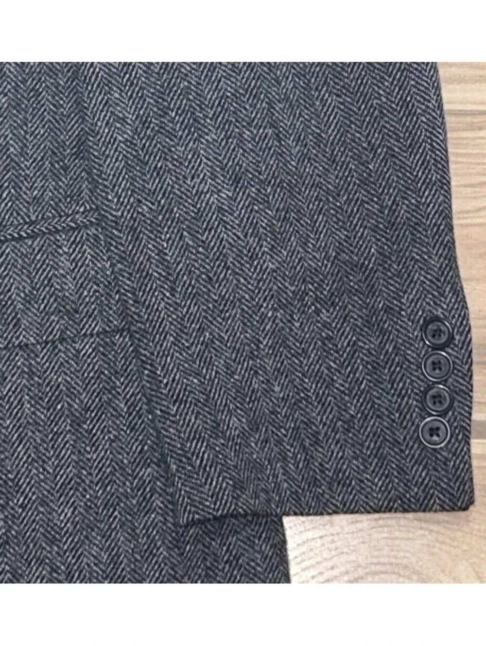 Vintage Brooks Brother 346 Dark Gray Herringbone 44S Men’s Blazer Sports Coat